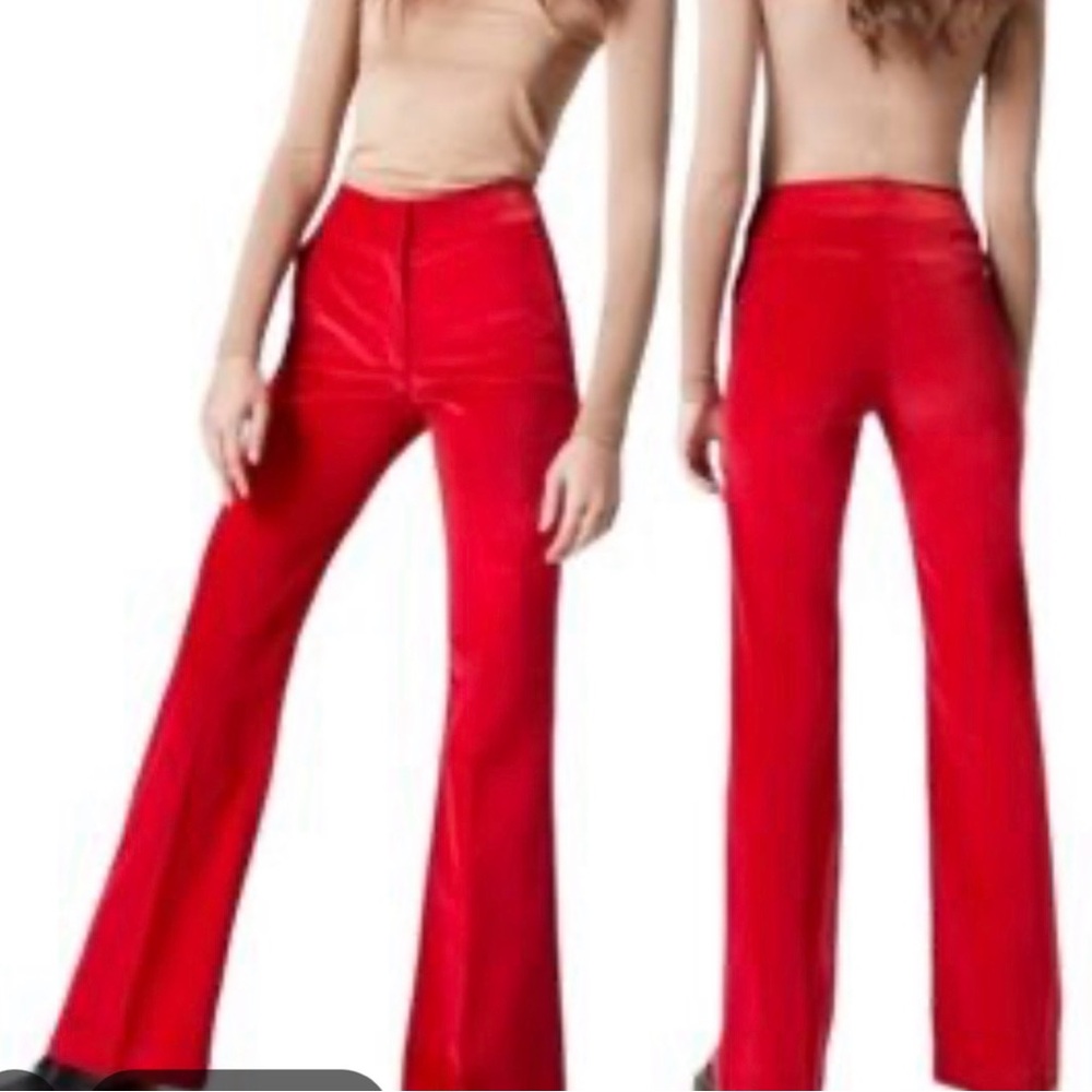 Smythe Velvet Wide Leg Trouser - Scarlet Red